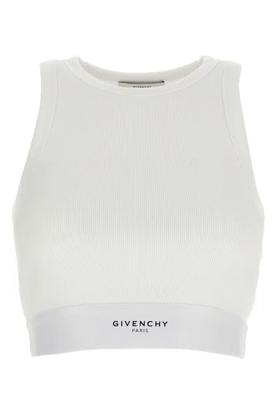 Givenchy Ribbed Top With Logo Band In White