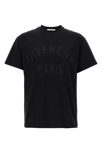 Givenchy Black T-shirt With Maxi Logo On The Front In Cotton Man