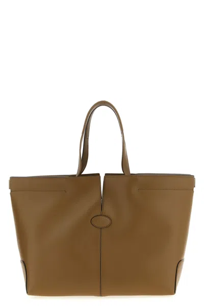 Tod's Hand Stitched Tote Bag In Brown