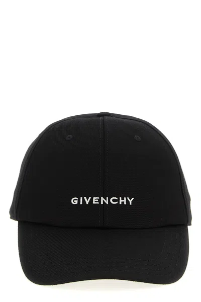 Givenchy Round Visor Cap With Embroidered Logo In Black