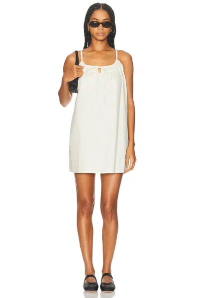 Deiji Studios Drawstring Organic Cotton-poplin Mini Dress In White