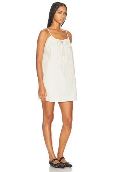 Deiji Studios Drawstring Organic Cotton-poplin Mini Dress In White