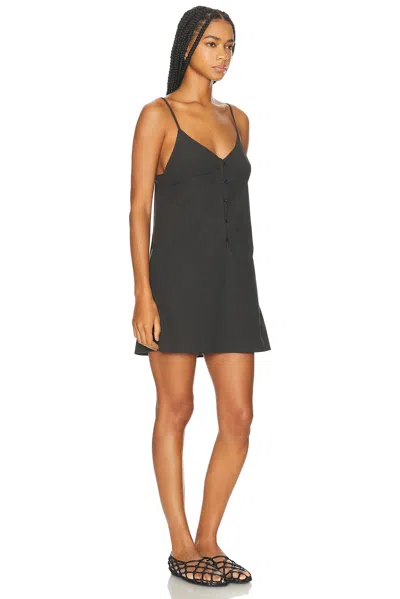 Deiji Studios Seam Front V-neck Mini Dress In Black In Black
