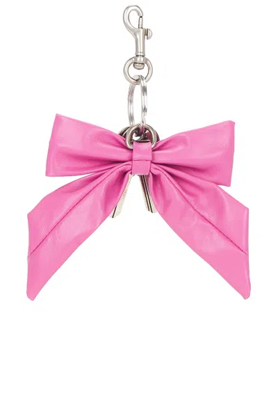 Balenciaga Whimsical Bow Keyring In Soft Pink Material In Pink