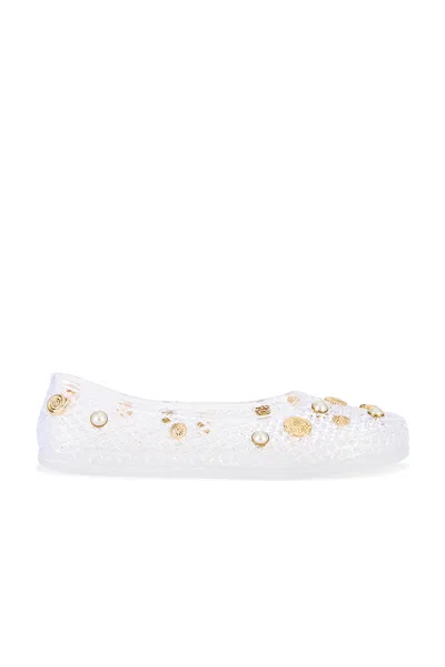 Ancient Greek Sandals Iro Embellished Rubber Ballet Flats In White