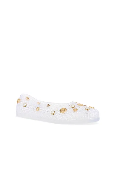 Ancient Greek Sandals Iro Embellished Rubber Ballet Flats In White