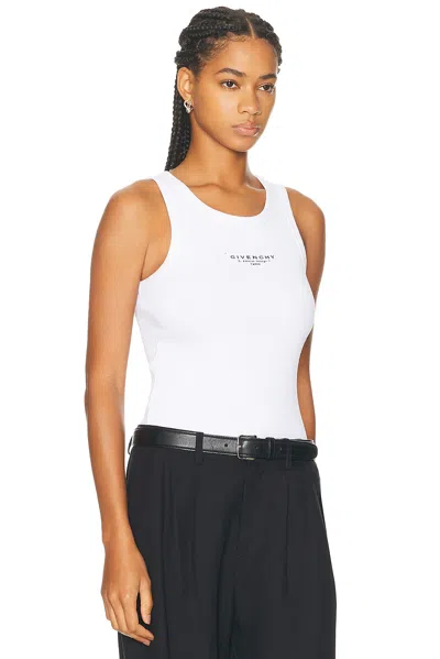 Givenchy Women Slim Tank Top With Logo Print In White
