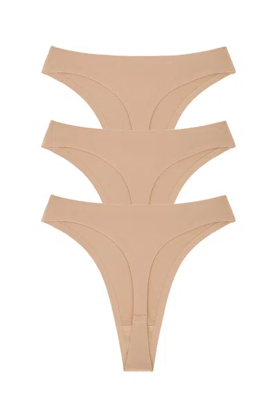 Negative Underwear Base High Thong 3-pack In Neutral