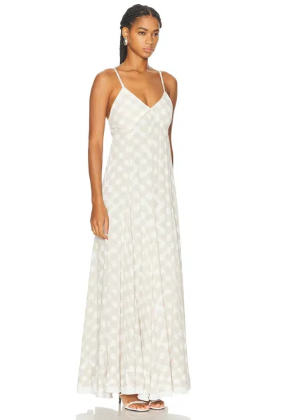 Proenza Schouler June Pleated Checked Crepe De Chine Maxi Dress In Pattern