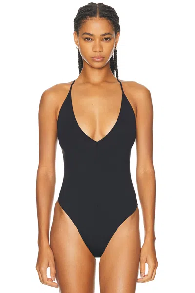 Wardrobe.nyc V-neck Bodysuit In Black