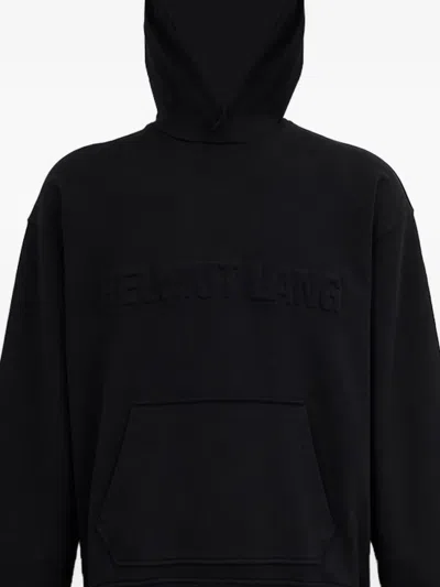 Helmut Lang Sweatshirt With Embossed Logo In Black
