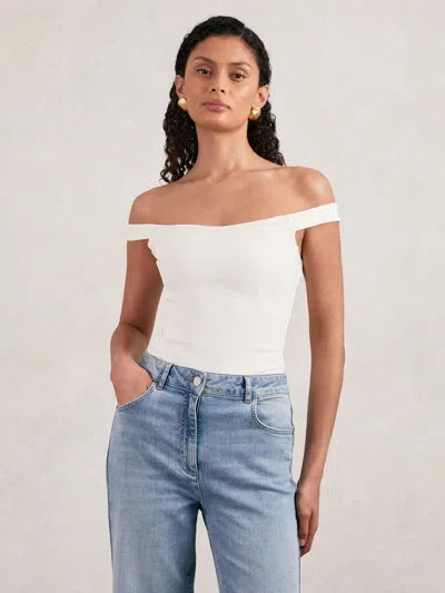 Good American Good White Scuba Corset Bodysuit In White