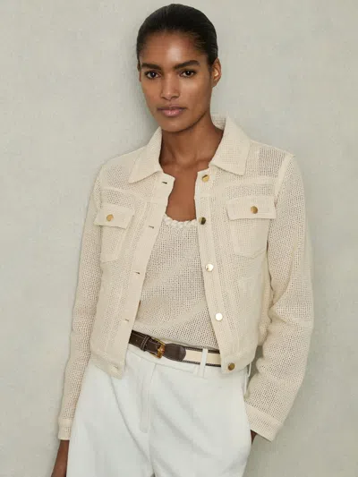 Reiss Renzo Textured Jacket In Neutral