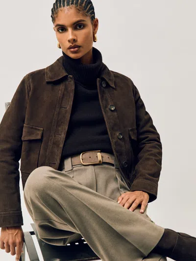 Reiss Womens Grey Iyla Half-keeper Leather Belt In Neutral