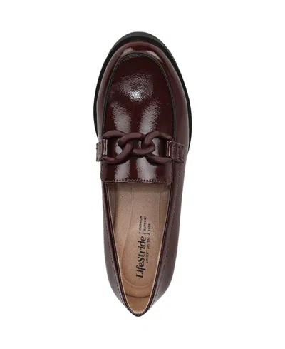 Lifestride Women's London 2 Chain Detail Lug Sole Loafers In Burgundy