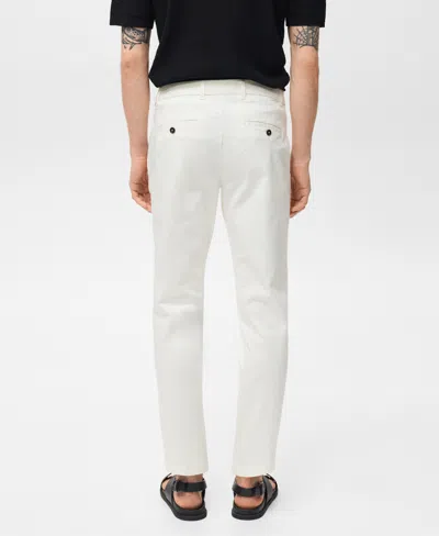 Mango Men's Prato Cropped Tapered Chino Pants In White