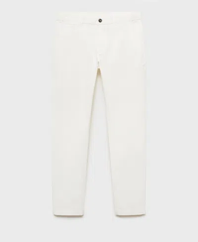 Mango Men's Prato Cropped Tapered Chino Pants In White