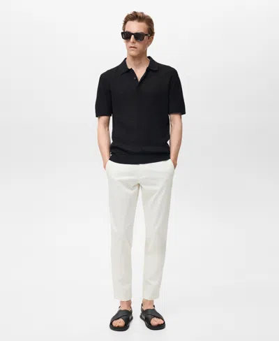 Mango Men's Prato Cropped Tapered Chino Pants In White