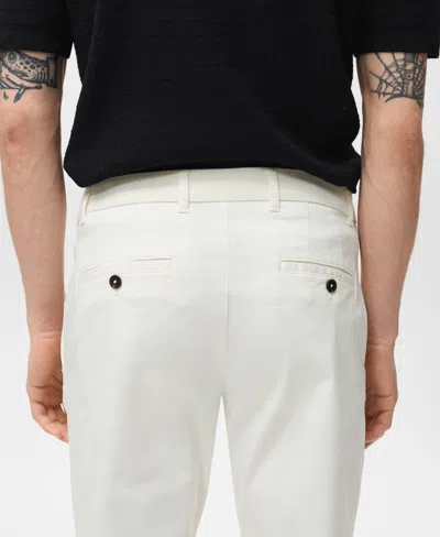 Mango Men's Prato Cropped Tapered Chino Pants In White