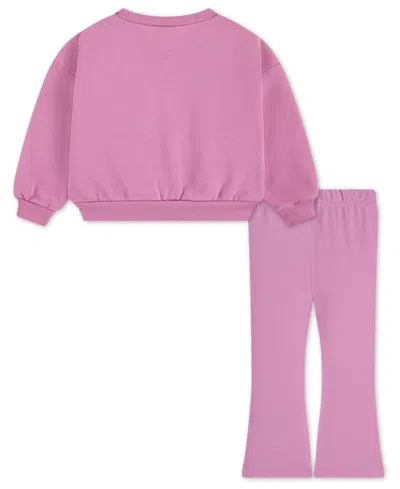 Nike Girls 2t-6x 2-piece Solid Crewneck Top And Leggings Set In Pink
