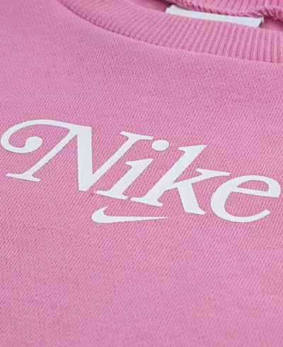 Nike Girls 2t-6x 2-piece Solid Crewneck Top And Leggings Set In Pink