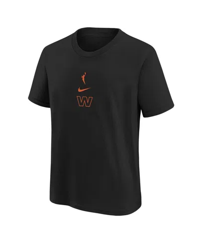 Nike Big Boys And Girls Black Wnba Essential Logo T-shirt In Black