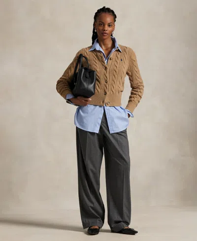 Polo Ralph Lauren Brown Wool Cardigan In Brown