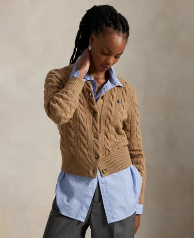 Polo Ralph Lauren Brown Wool Cardigan In Brown