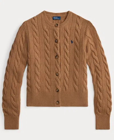 Polo Ralph Lauren Brown Wool Cardigan In Brown