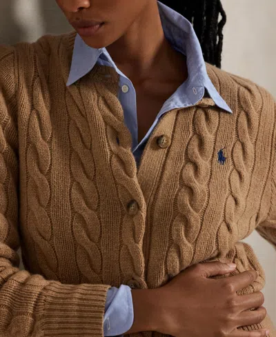 Polo Ralph Lauren Brown Wool Cardigan In Brown