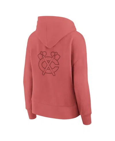 Fanatics Women's Red Chicago Blackhawks Elements Future Ground Subtle Tonal Pullover Hoodie In Red