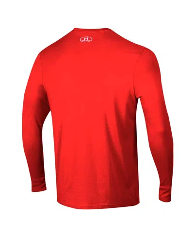 Under Armour Red Wisconsin Badgers 2025 Sideline Football Performance Cotton Long Sleeve T-shirt In Red