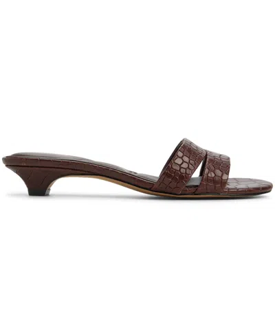 Aldo Scarletta Slip On Heeled Sandal In Brown