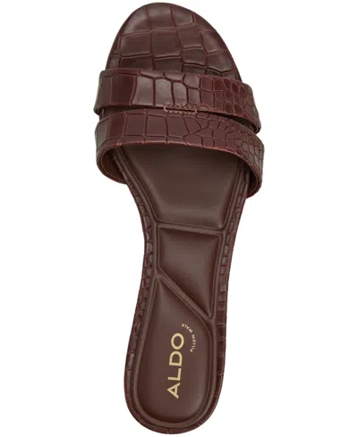 Aldo Scarletta Slip On Heeled Sandal In Brown