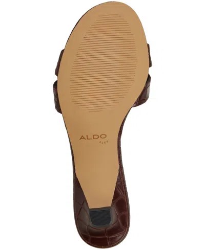 Aldo Scarletta Slip On Heeled Sandal In Brown
