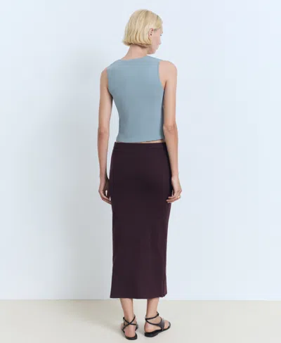 Mango Scoop Neck Sweater Tank In Blue