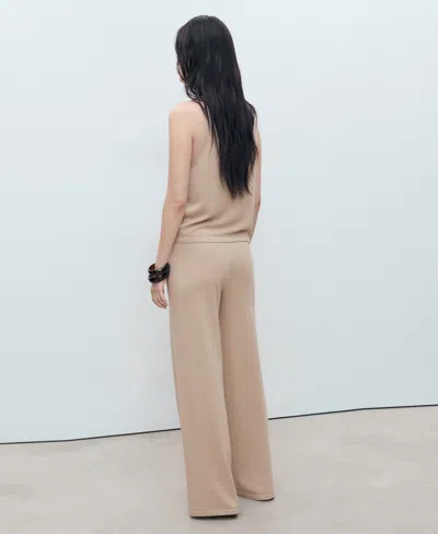 Mango Women's Straight Knitted Pants In Brown