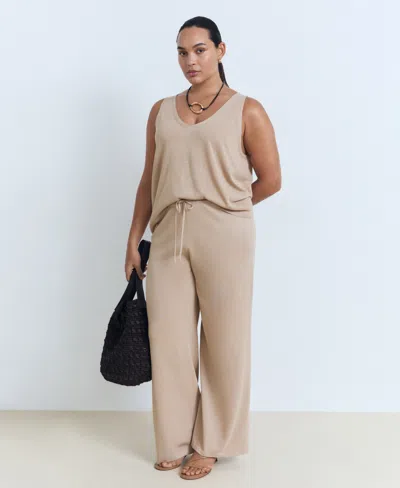 Mango Women's Straight Knitted Pants In Brown