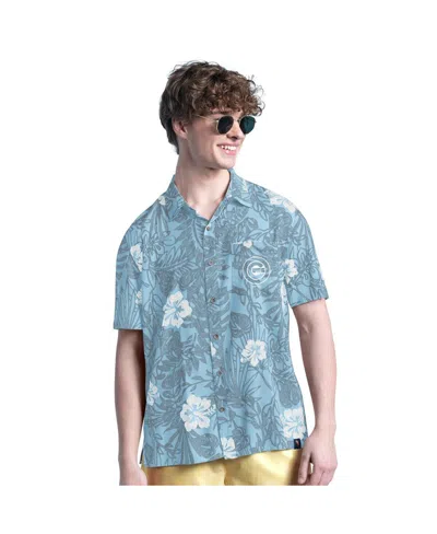 Margaritaville Men's Blue Cincinnati Reds Palm Shade Party Button-up Shirt In Multi