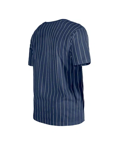 New Era Men's Navy Minnesota Twins Throwback Pinstripe T-shirt In Blue