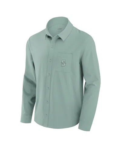 Fanatics Men's Green Seattle Mariners Front Office Long Sleeve Button-up Shirt In Green