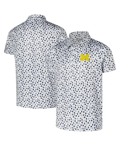 Garb Big Boys And Girls White Michigan Wolverines Earnest Allover Print Polo Shirt In Blue