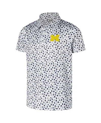 Garb Big Boys And Girls White Michigan Wolverines Earnest Allover Print Polo Shirt In Blue