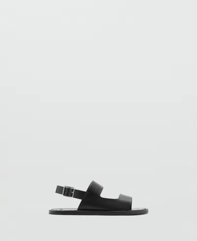 Mango Men's Leather Strap Sandals In Black