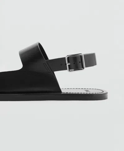 Mango Men's Leather Strap Sandals In Black