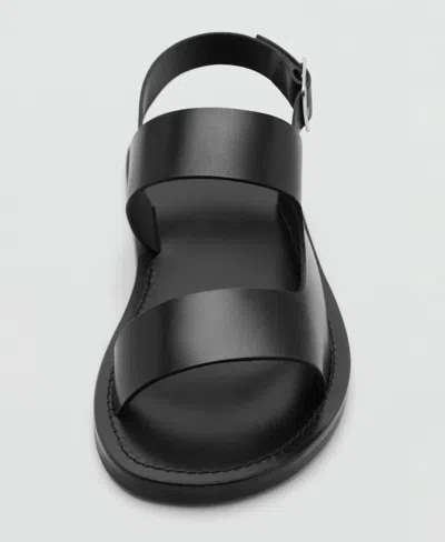 Mango Men's Leather Strap Sandals In Black