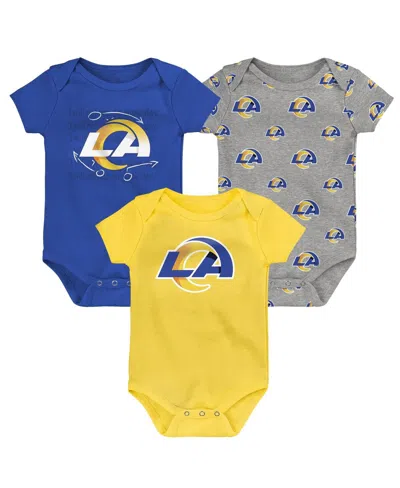 Outerstuff Baby Boys And Girls 3-pack Los Angeles Rams Team Starter Bodysuit Set In Multi