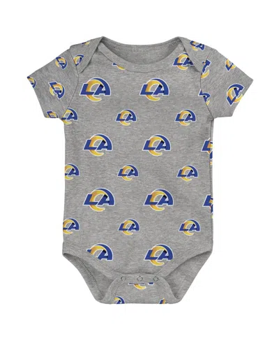 Outerstuff Baby Boys And Girls 3-pack Los Angeles Rams Team Starter Bodysuit Set In Multi