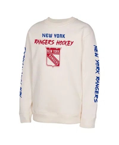 Outerstuff Big Boys And Girls Cream New York Rangers Star Power Pullover Sweatshirt In Neutral