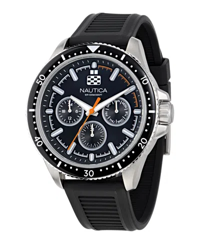 Nautica Mens Nct Windrose Wheat Fiber Strap 3-hand Watch In Black